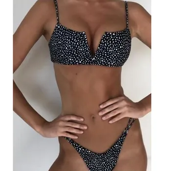 

Top Quality Female's Soft Summer Bathing Suit Sexy Solid Color Print Ladies Bra Set Sexy Casual Women's Bathing Suits Hot Summer