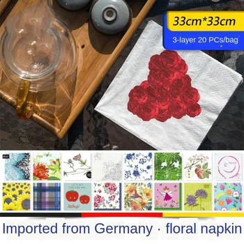 

Import Napkin 60pc/3Pack of Disposable Suit Paper Love Knot Wedding xi can dian Dining Table