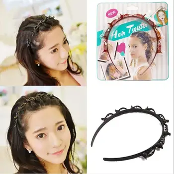 

2020 Fashionable Korean multi-layer hollow woven bangs headband Head buckle partition clip hair band hair clip Hair Accessories