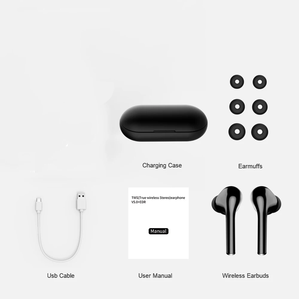 TWS Hifi стерео наушники V5.0 Мини Bluetooth наушники Спортивная гарнитура с зарядной коробкой для iPhone Xiaomi наушники-вкладыши