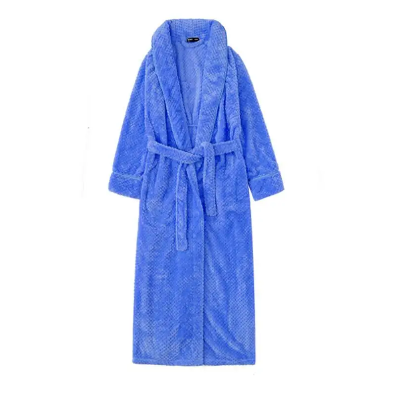 Женское Коралловое флисовое мягкое белье с карманом халат теплая длинная Пижама-кимоно фланелевая зимняя повседневная домашняя одежда Неглиже - Цвет: Women 7