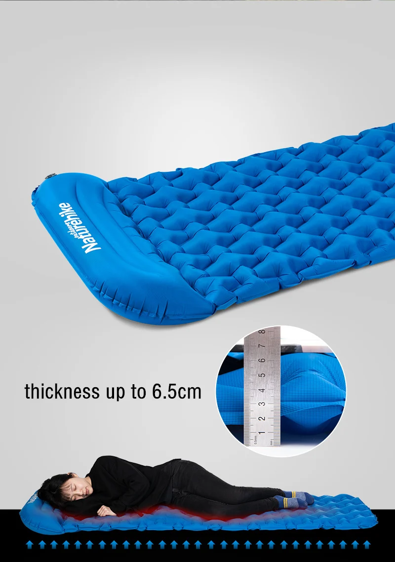 Naturehike Ultralight Folding Waterproof Single Inflatable Camping Mat Air Mattress Bed Sleeping Mat Backpacking Sleeping Pad