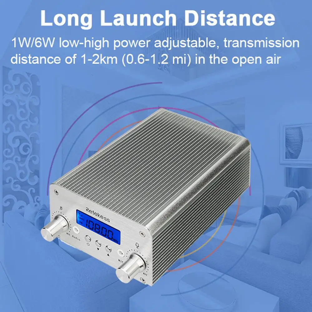 Retekess TR501 6W FM Transmitter Stereo Broadcast