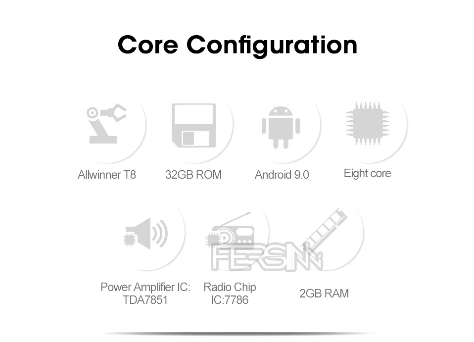 Flash Deal Fersinny CWD7060 2G android 9.0 car dvd gps navigation radio video player stereo universal 2 din radio car multimedia player gps 1
