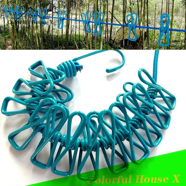 Kültéri Kemping Rugalmas Szárítókötél Utazás Kényelmes Ruhákkal Zokni Klipekkel Kötélen Elasztikus Kötél Tartós Piros