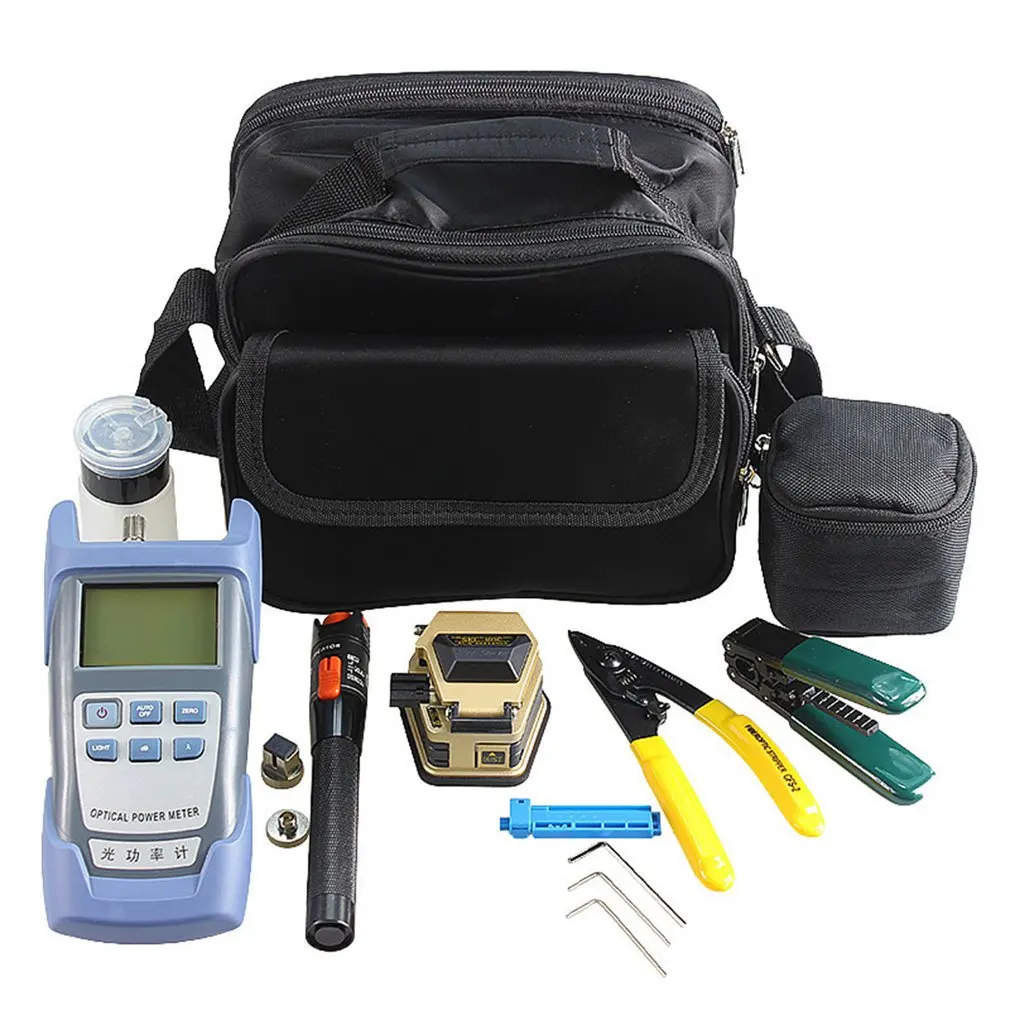 

FTTH Tool Kit with SKL-6C Fiber Cleaver Optical Power Meter 10mW Visual Fault Locator Fiber Optic Stripper 08 Style