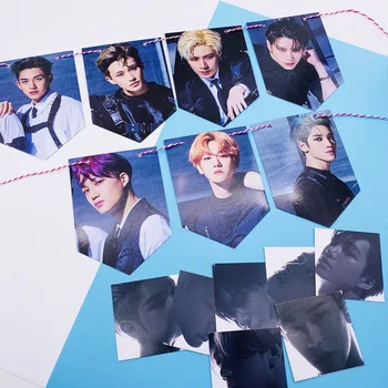 

KPOP SUPERM new album SUPER M small card flag fan should fans real photos hanging picture Paper Flag Poster Hang Up displaying