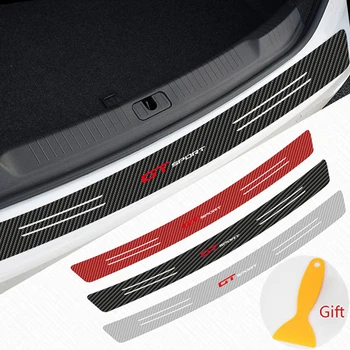 

Car styling 1Pcs GTsport emblem Carbon Fiber Car Trunk Protection Sticker For Hyundai Kia Bmw Audi Volkswagen VW Car accessories