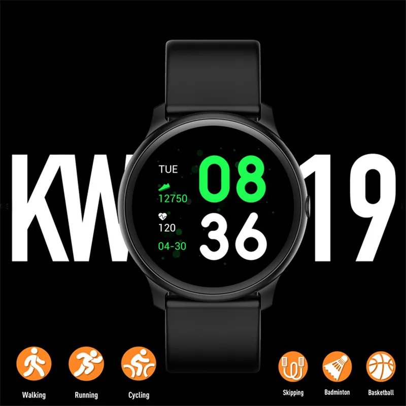 

KW19 Smart watch Women Heart rate monitor Sport Bluetooth Smartwatch Message reminder Fitness tracker For Android IOS phone