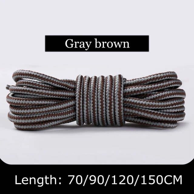 1 Pair Martin Shoes Round Shoe Laces Striped Double Color Fashion Shoelaces Outdoor Hiking And Leisure Sports Shoelace 18 Color Gray brown