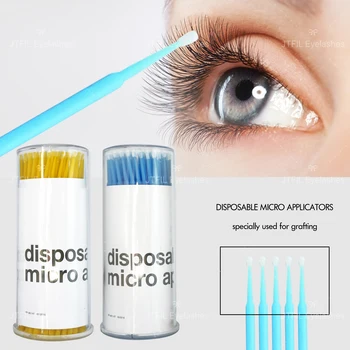 

100pcs/pack Disposable Cotton Swab Eyelash Extension Micro Individual Applicators Home Mascara Brush Cotton Soft Swab Safe