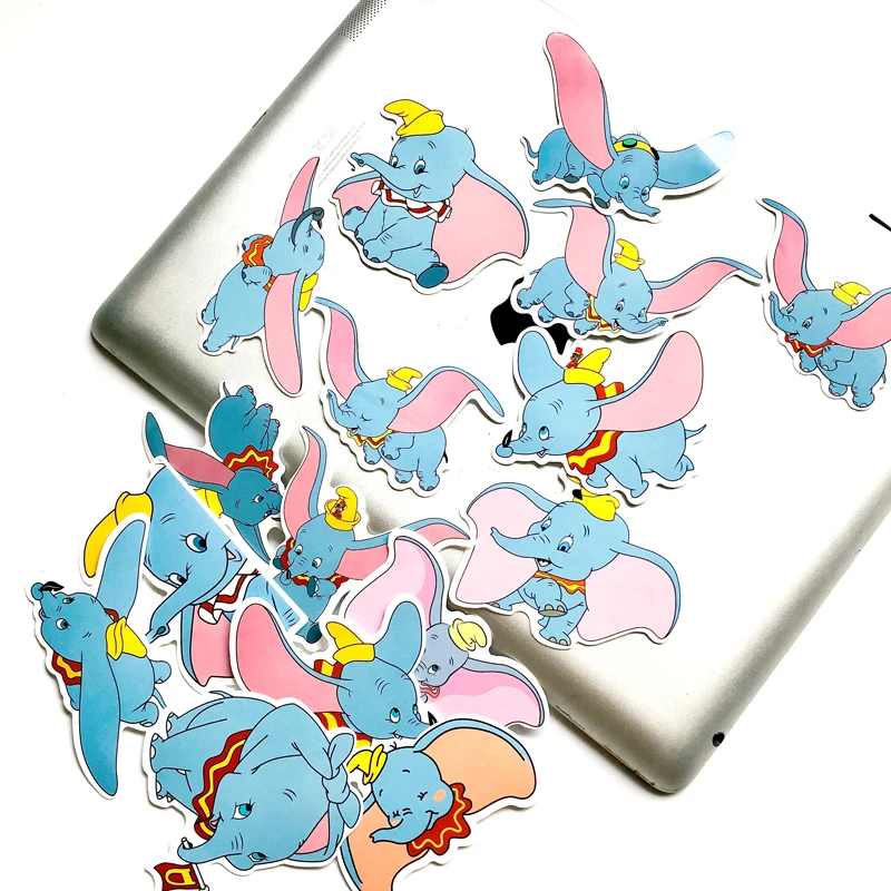 16 шт/лот мультфильм милый аниме слон Дамбо pegatinas наклейки чемодан ноутбук дети подарки Наклейка Стикер