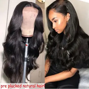 

360 Lace Frontal Wigs Pre Plucked Lace Wigs With Baby Hair 250 Density Lace Front Wigs Bleached Knots Long Body Wave Wigs