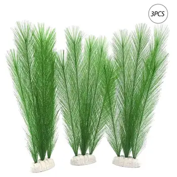 

New 3PCS Aquatic Fish Tank Landscape Aquarium Decor Green Artificial Plastic Water Grass Weed Plant Ornament for Fish Tank