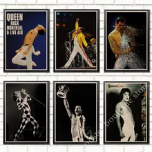 Queen Band музыкальный плакат на крафт-бумаге Фредди Меркьюри Винтаж высокого качества Рисунок ядро декоративная роспись стены стикер