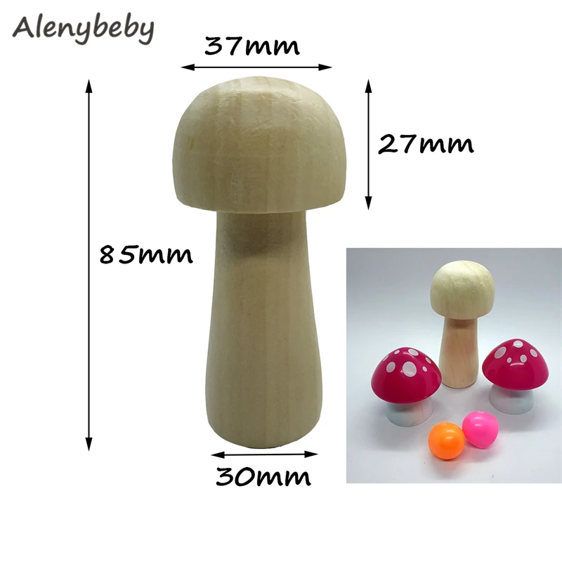 85mm- 10pcs 10 шт. деревянные колышки кукла Неокрашенный гриб DIY изделия из дерева принадлежности для детей Детские игрушки Рождественские украшения для дома - Цвет: 85mm- 10pcs