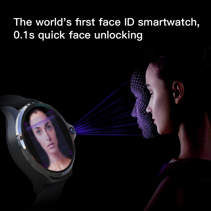 KOSPET Prime Face Unlock 4G Smart Watch Nano SIM Card Dual Cameras Face ID Unlock Smartwatch High Battery Capacity