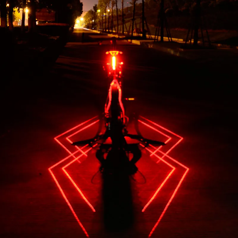 USB Перезаряжаемые велосипедный светильник складной лазерного велосипед светильник спереди и сзади безопасности Предупреждение велосипед хвост сзади светильник Водонепроницаемый велосипедный фонарь