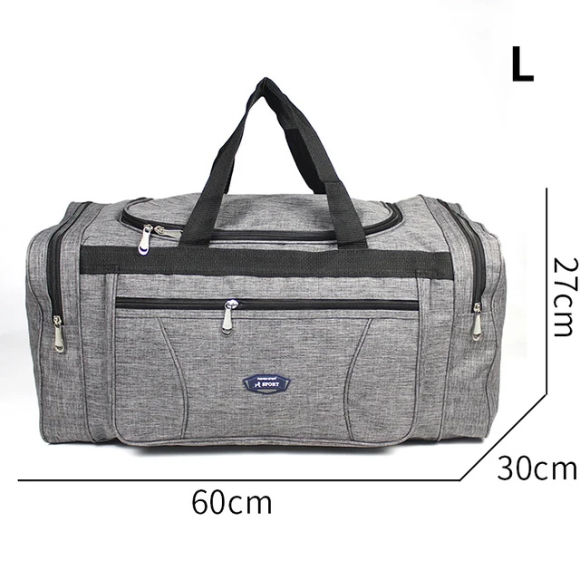 Oxford Waterproof Men Travel Bags Hand Luggage Big Travel Bag Business Large Capacity Weekend Duffle Travel Bag L-gray
