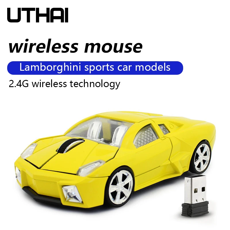 Uthai Db19 2.4G Mouse Ottico Wireless Modello Di Auto Sportiva, Adatto Per Mouse Portatile, Mouse Ergonomico Mouse Wireless Usb