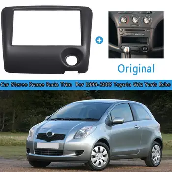 

2Din Radio Fascia Frame Dash CD DVD Player Panel Installation Frame for Toyota Vitz Yaris for Echo 1999-2005 173*98mm 178*102mm