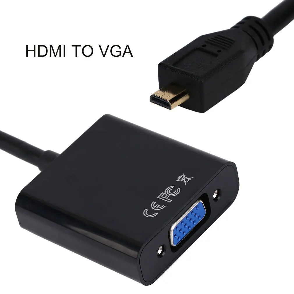 1080P микро HDMI к VGA Женский видео кабель конвертер адаптер для ПК ноутбук черный цифровой адаптер Прямая поставка