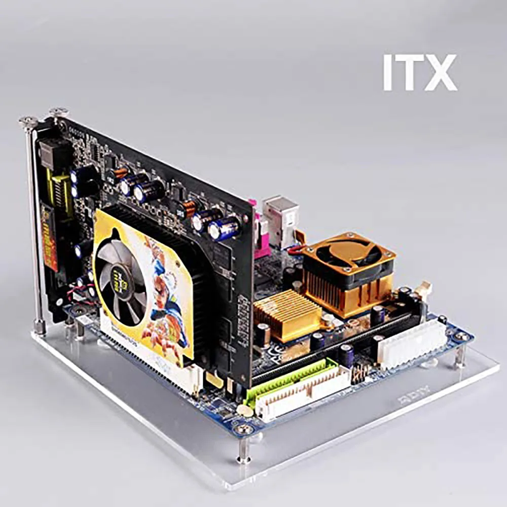 Banco de Teste Computador Quadro Aberto Mini Matx Eatx Placa-mãe Transparente Acrílico Overlock Case Faça Você Mesmo Mod Base Suporte Itx Atx - Imagem 5