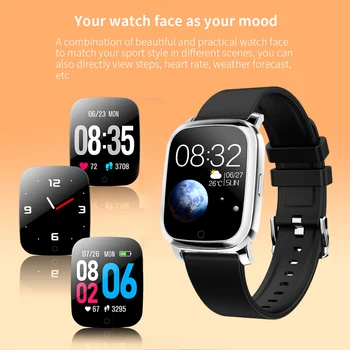 

1.3in Color Screen Forehead Wrist Thermometer Fitness Tracker Bracelet Waterproof Smart Sport Band Heart Rate Monitor Wristband