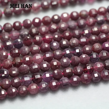 

Meihan (1 strands/set) natural 2*4mm Ruby faceted flat round coin loose beads for jewelry making design