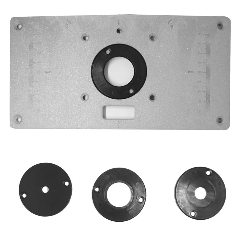 

6Pcs Set For Router Table Plate 700C Aluminum For Router Table Insert Plate + 4 Rings Screws For Woodworking Benches