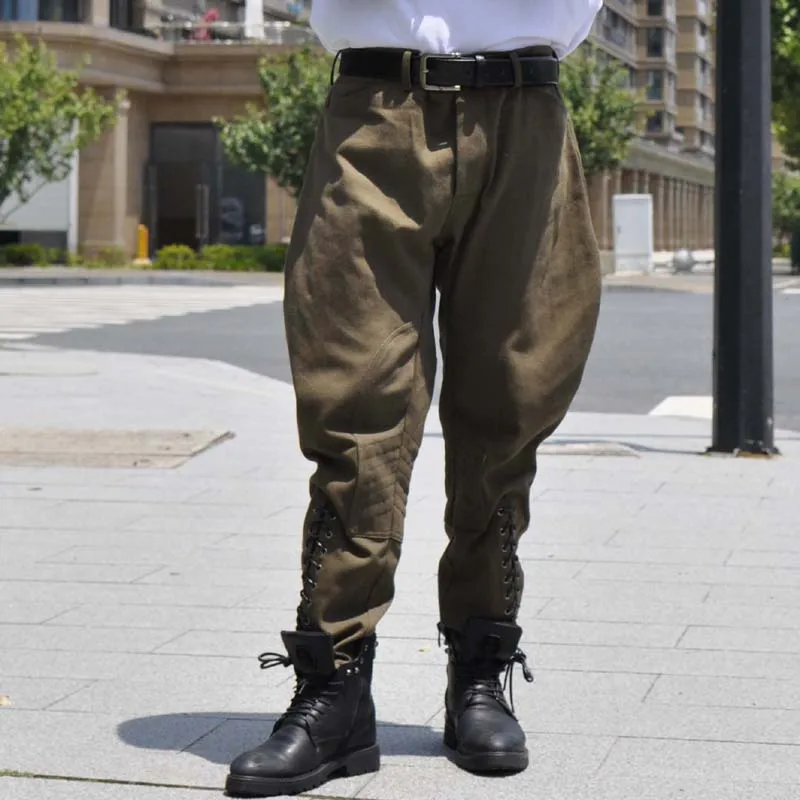 black cargo joggers YUTU&MM Twill cotton knight breeches military style suit cotton overalls army yellow retro casual couple 9 minutes pants cargo pants Cargo Pants