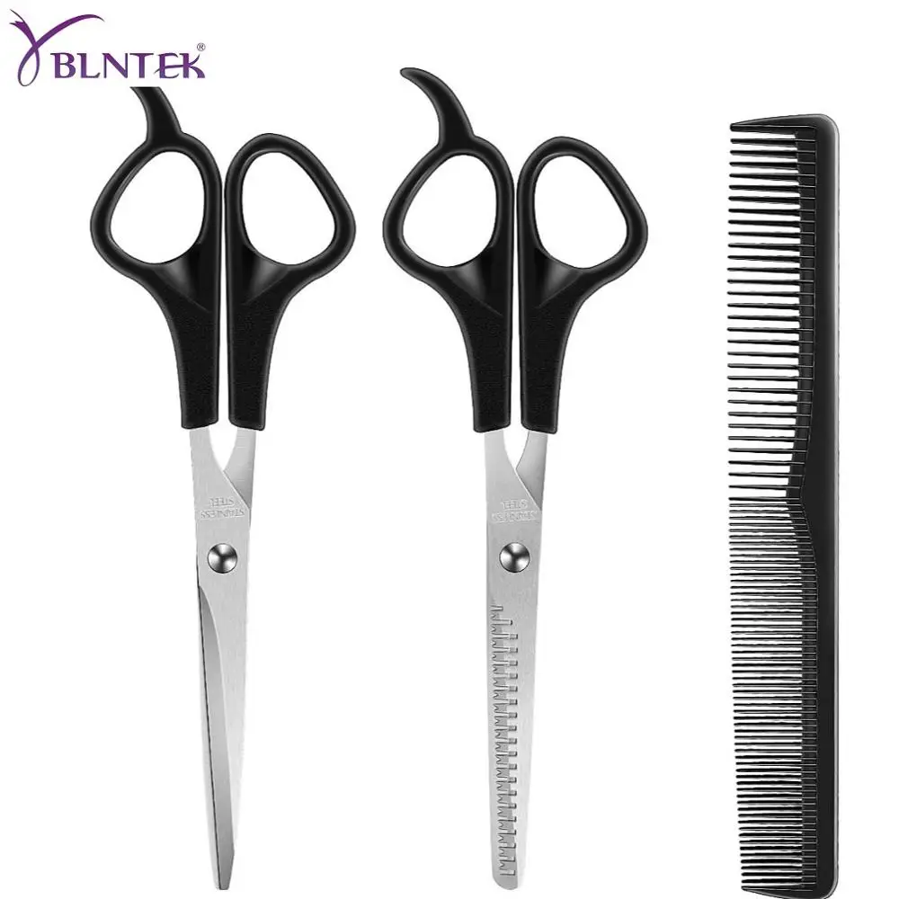 YBLNTEK-tijeras de peluquería de 6 pulgadas, 3 uds., peine para cortar el pelo, accesorios de peluquero, tijeras de peluquería