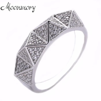 

Moonmory Authentic 925 Silver Ring With Clear Cubic Zirconia this European Romantic Rings For Woman France Fashion Jewelry