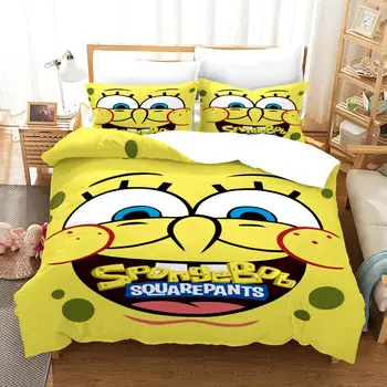 

New SpongeBob Cartoon 3d Bedding Sets Kids Cute Duvet Cover Set Bed Linens Comforter Cover Queen King Size Bedclothes Home Decor