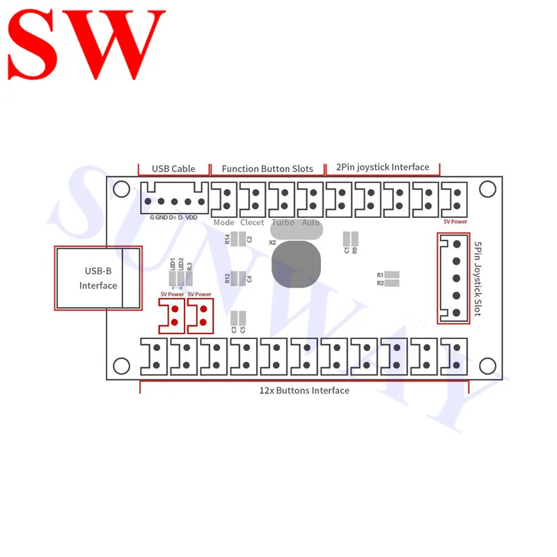 controle para joystick usb preto com cabo de pinos para jogos mame mini arcade