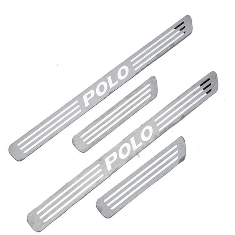 For 2011- Volkswagen POLO hatchback stainless steel Ultra-thin Scuff Plate/door cover outside door sill Car styling