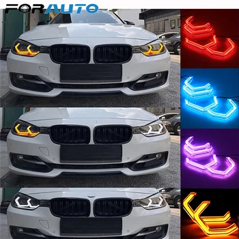 

FORAUTO 4Pcs M4 Style Car Angel Eyes RGB Multi-Color SMD LED Light For BMW E90 E92 E93 E60 F30 F35 E53 F10 X6 M3 M4