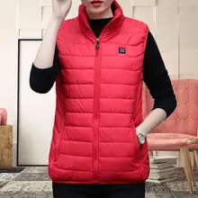 Женская умная зарядка, теплый повседневный жилет, стоячий воротник, хлопковый жилет, осенняя и зимняя куртка без рукавов, жилет с подогревом