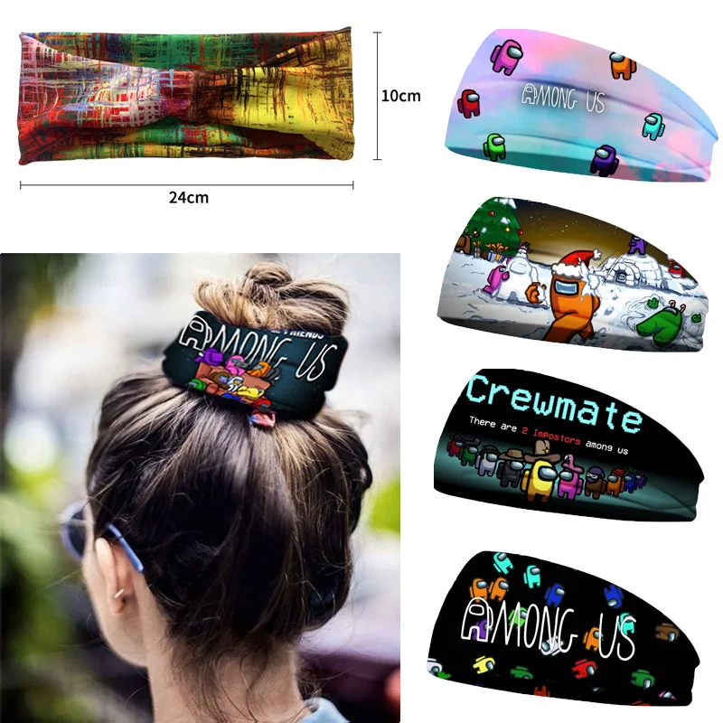 

New Among Us Sports Headband Girl Cosplay Accessories Headbands Anime Figure Cartoon Hair Band Kid Fashion Hair Accessories