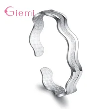 Винтажные модные 925 пробы серебряные браслеты из манжеты и браслеты матматовые водные рябь богемные браслеты для женщин pulseiras