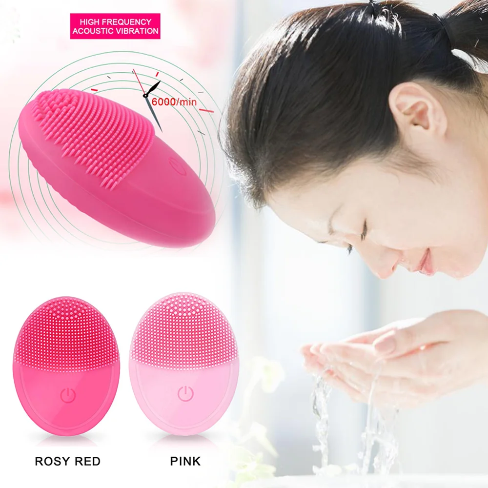 Silicone Cleansing Instrument ultrasonic Wash Brush USBCharging Washing Artifact Pore Cleaning facial Massage Relaxation Machine | Красота и