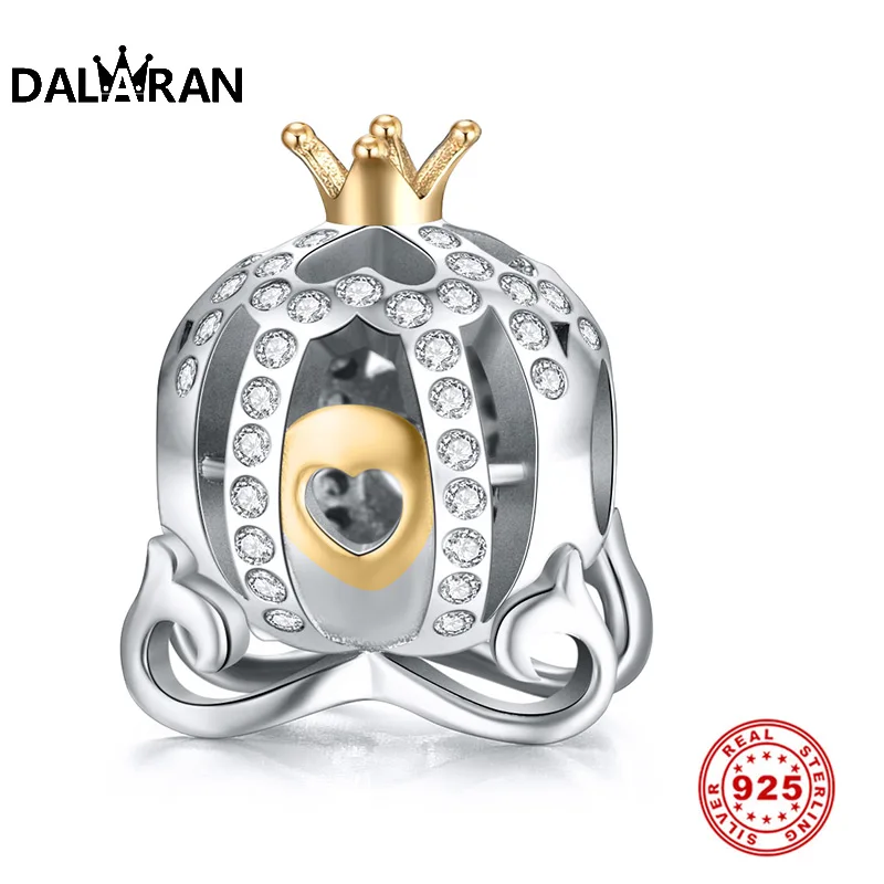 DALARAN, 925 пробы, серебряная тыква, автомобиль, ошеломляющая циркониевая бусина, подходит для оригинальных шармов, Пандора, браслет, ювелирное изделие, подарок на Хэллоуин