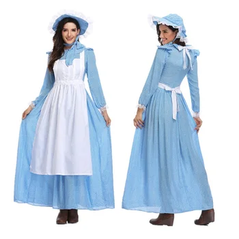 

Dancing Stage Costumes Halloween Cos Colonial Pioneer Girl Pastoral Maid Maid Adult Farm Clothing Sportswear