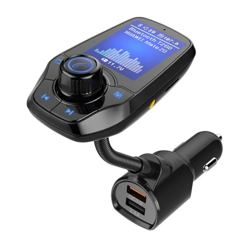 

Color Screen FM Transmitter Wireless Bluetooth Handsfree Car Kit 360 rotatable Car MP3 Audio 5V 3.1A Dual USB Charger