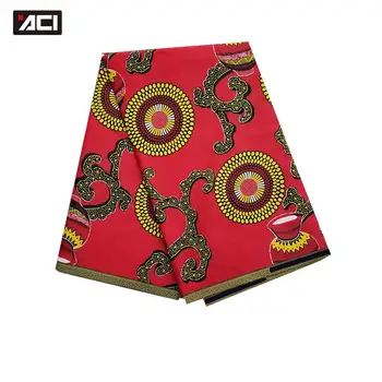 

ACI Free Shipping Veritable Ankara African Wax Prints Fabric Tissu Africain 6 Yards Veritable Wax Ankara Printed Fabric For Lady