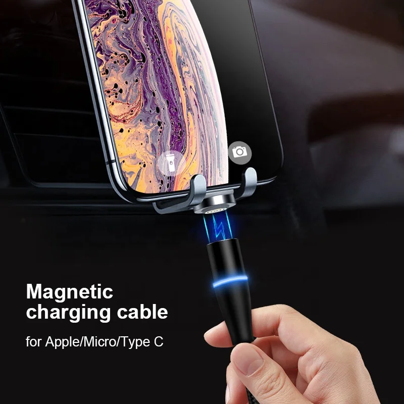 Поддержка передачи данных Магнитный кабель Micro USB для iPhone Samsung Android мобильный