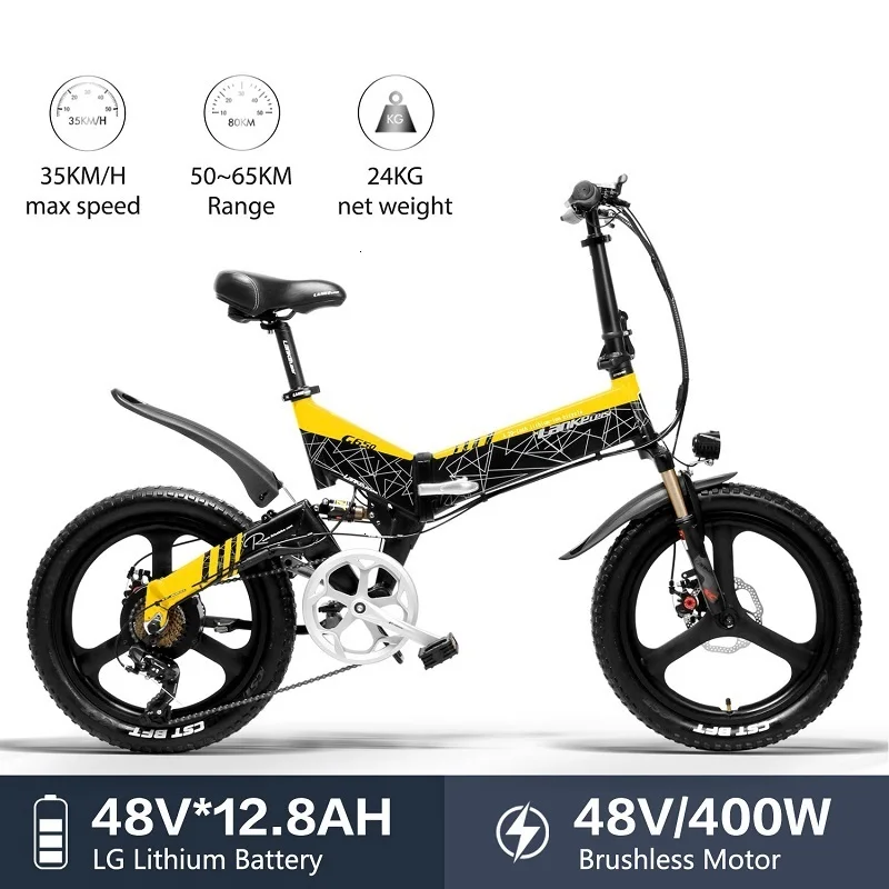 Электрический 20 ''Алюминий сплав рама полная подвеска G650 велосипеда 48V 400W с 13AH L G Батарея