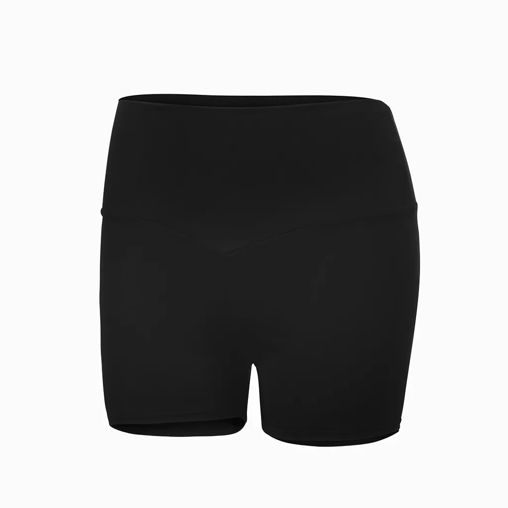 High Waist Women Shorts Fitness Sports Shorts Summer Jogging Female Casual Skinny Soft Elastic Stretch Solid Black Biker Shorts