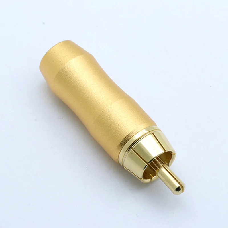 10 шт./лот алюминиевая трубка RCA штекер 24K позолоченный пайка RCA разъем провода аудио усилитель Разъем для динамиков