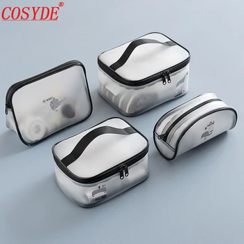 

Cosyde Frosted Travel Makeup Bag Transparent Waterproof Women Small Cosmetic Bag Organizer Case Fashion Ladies Toiletry Bag